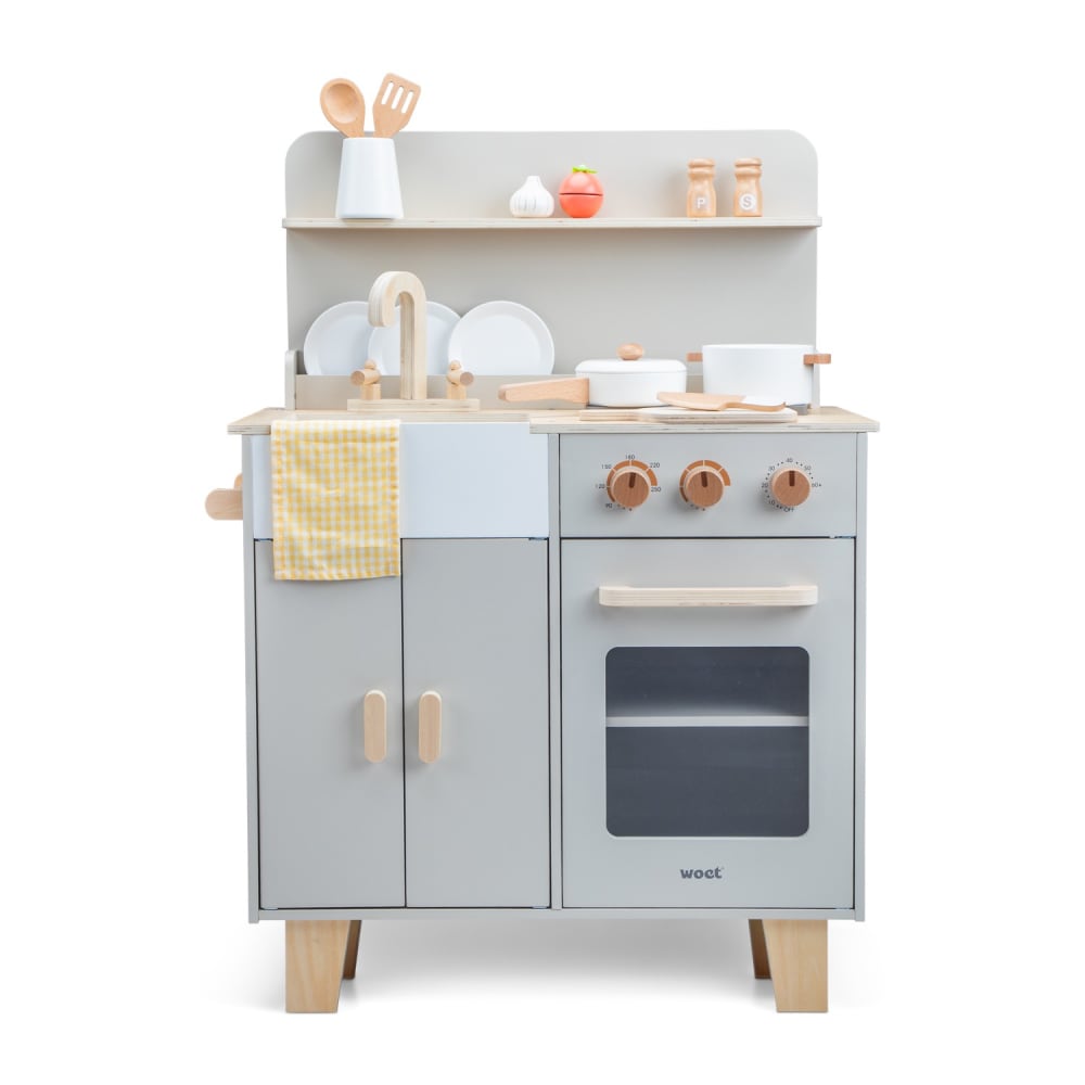 New Classic Toys Spielküche graubeige Holz Kinder