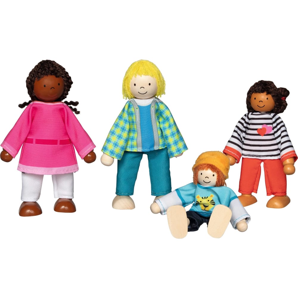 Goki Biegepuppen Interkulturelle Familie BEIGE HOLZ Kinder