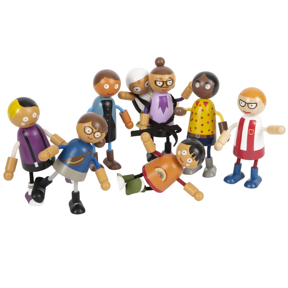 Small foot company Biegepuppen-Familie mit Baby BEIGE HOLZ Kinder