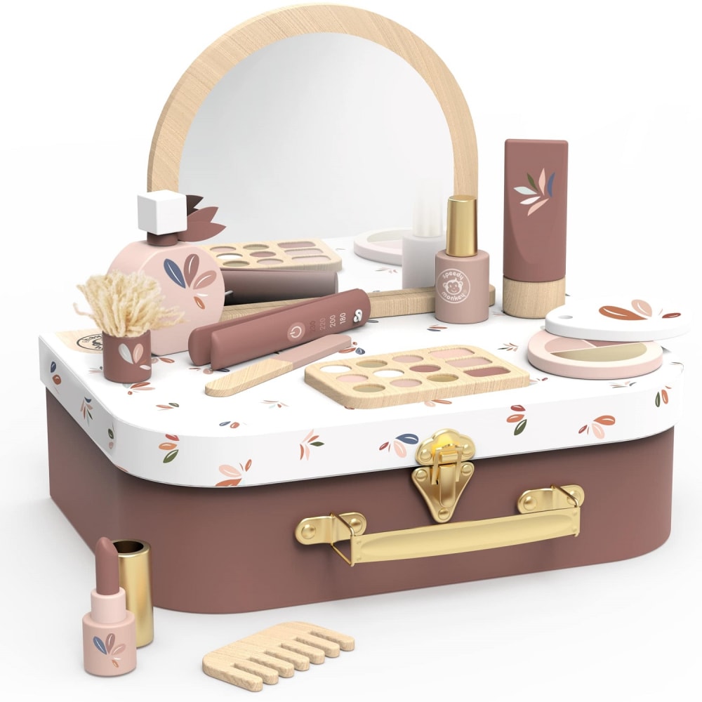 Speedy Monkey Kosmetikkoffer ROSA HOLZ Kinder