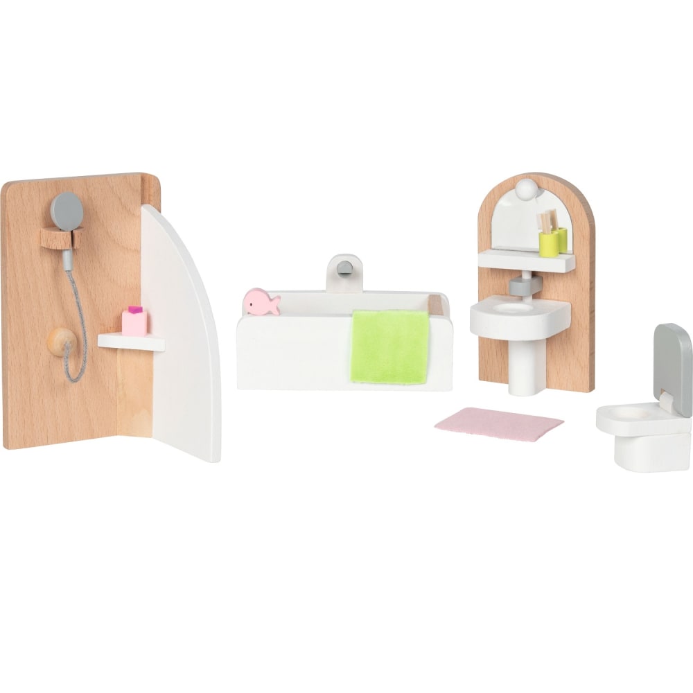 Goki Puppenmöbel Badezimmer BEIGE HOLZ Kinder