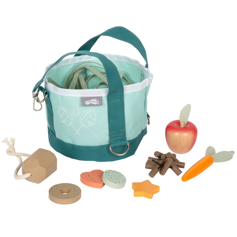 Small foot company Pferdefutter Set mit Tasche BLAU HOLZ Kinder