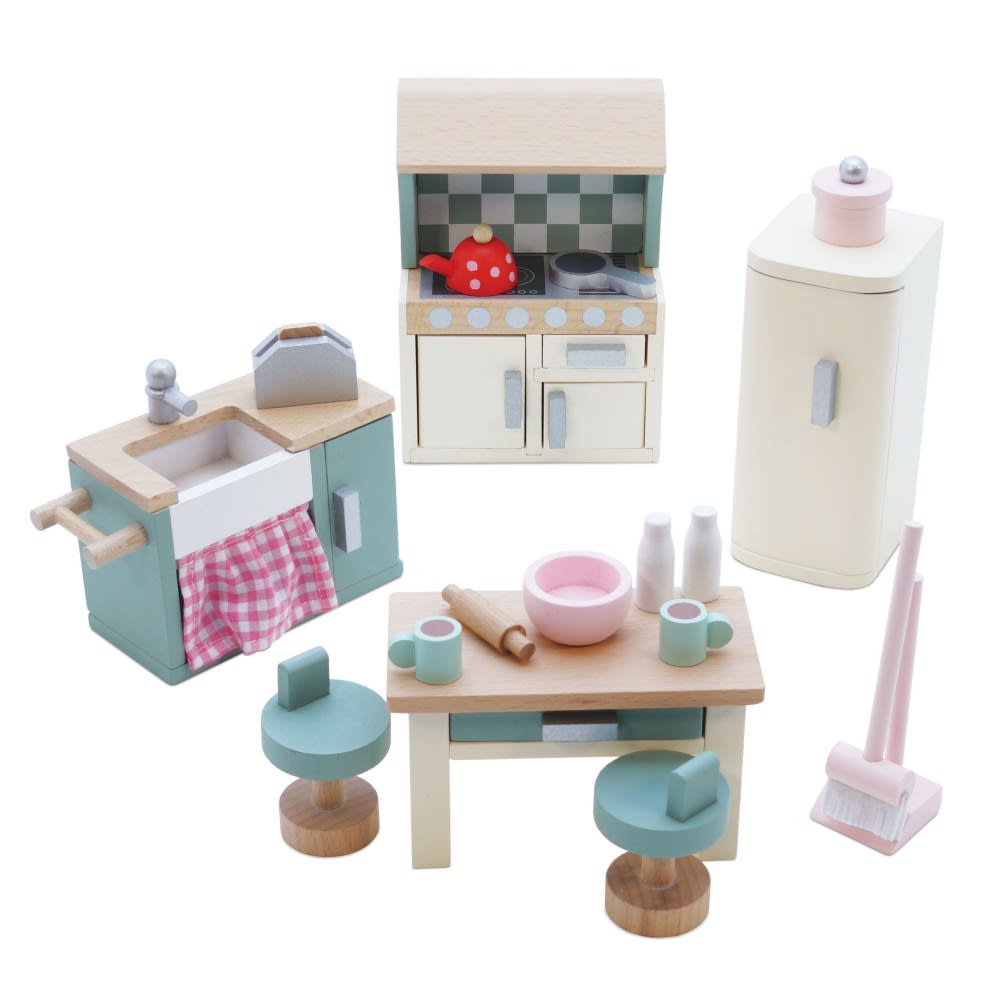 Le Toy Van Küche Set für Puppenhaus BEIGE HOLZ Kinder