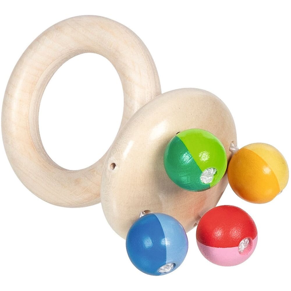 Goki Greifling Rassel Regenbogen BEIGE HOLZ Baby