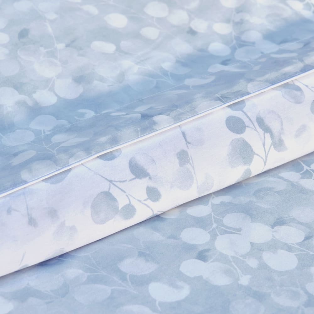 Drap plat satin bleu