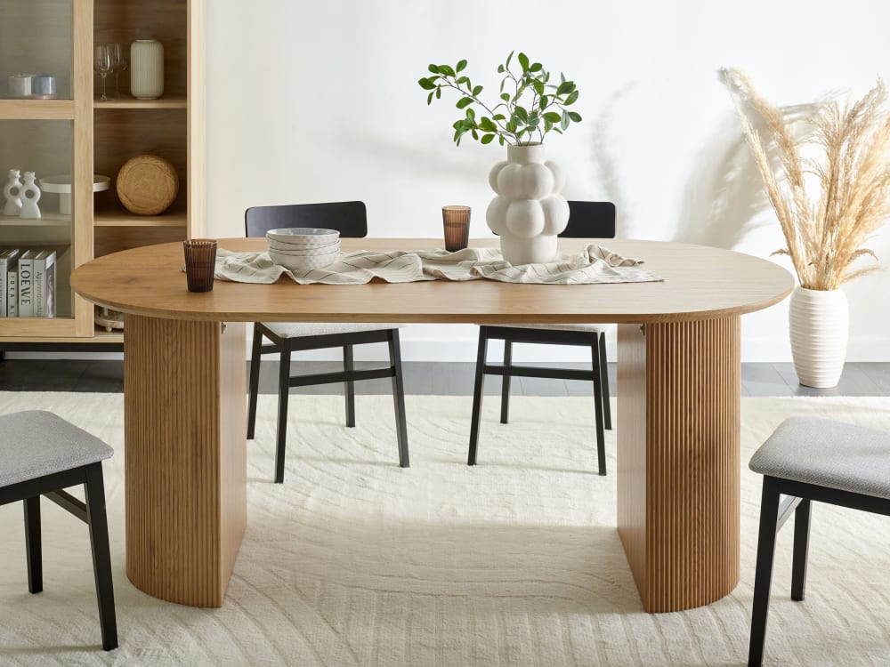 Esszimmertisch 8 Personen aus Mdf-platte, braun - Maisons Du
