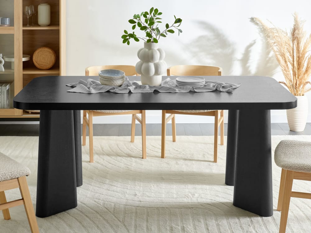 Esszimmertisch 8 Personen aus Mdf-platte, schwarz - Maisons Du