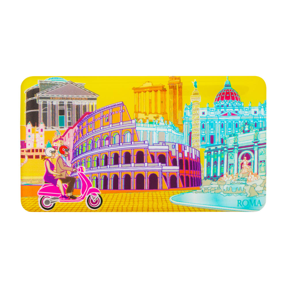 Pylones Visit my city, Magnet 8 x 0 x 4 cm Gelb Pvc - Polyvinlychlorid