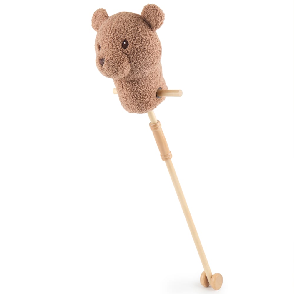 Bieco Steckenpferd Bär Mika mit Rollen BRAUN HOLZ Kinder