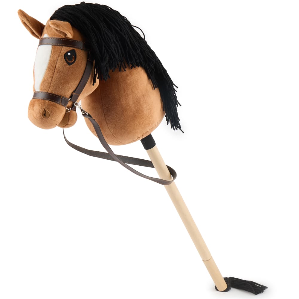 Bieco Hobby Horse Steckenpferd Fuchs 76 cm mit Trense ORANGE PLÜSCH Kinder