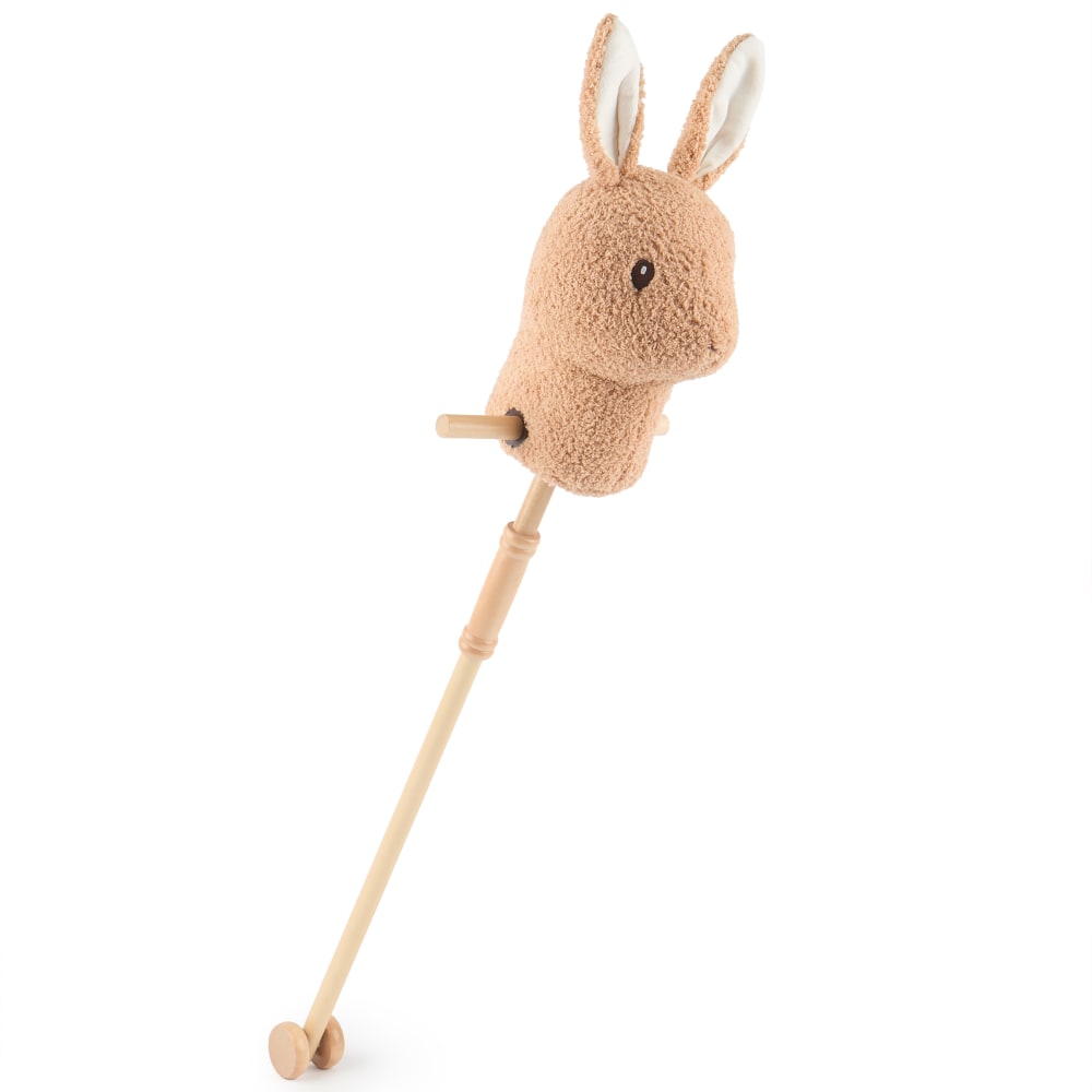 Bieco Steckenpferd Hase Fine mit Rollen BRAUN HOLZ Kinder