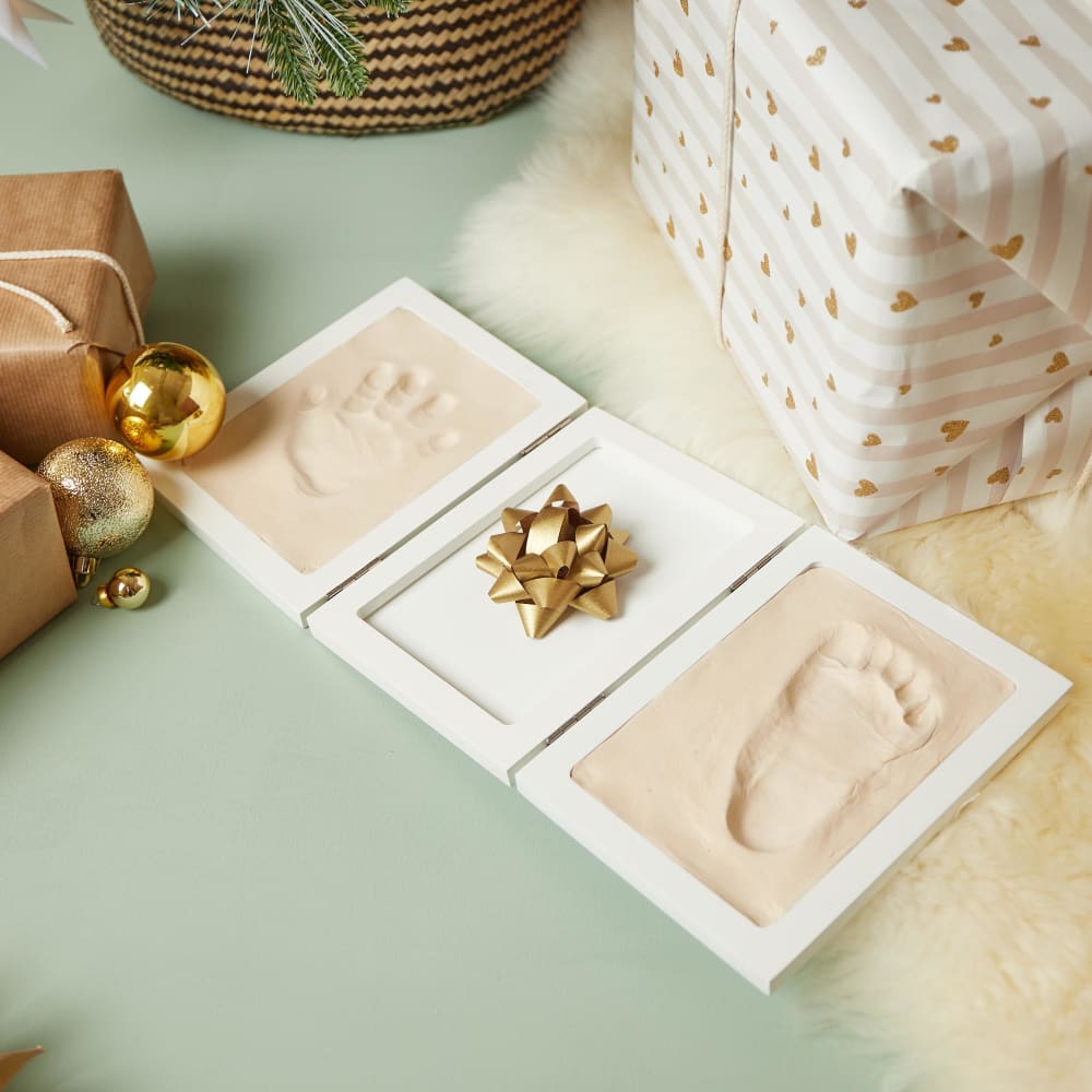 Gipsabdruckset Baby Hand & Fuß mit 3D-Holzrahmen - Maisons Du