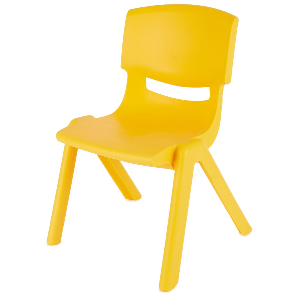 Chaise enfant empilable en plastique, jaune