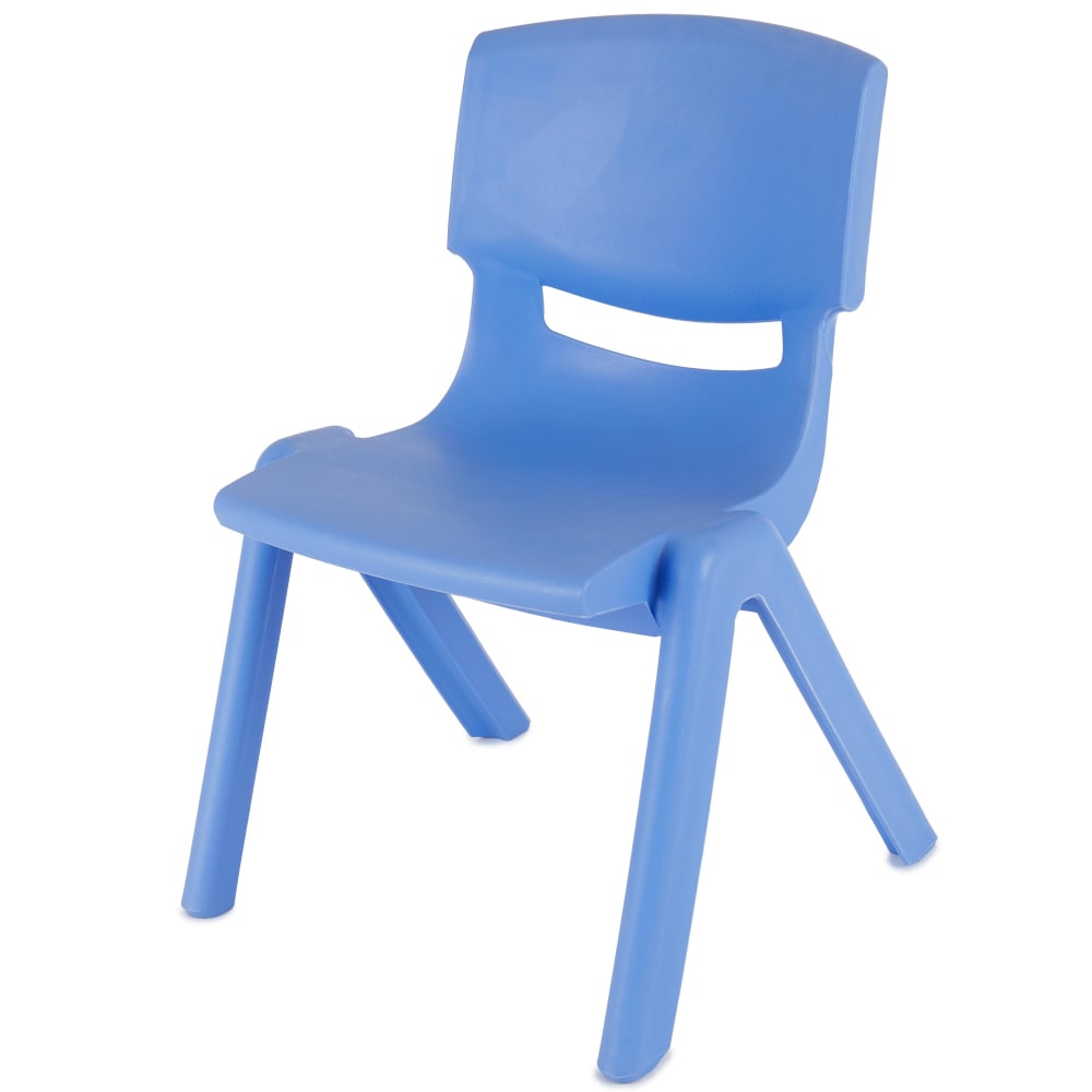 Chaise enfant empilable en plastique bleu, intérieur/extérieur