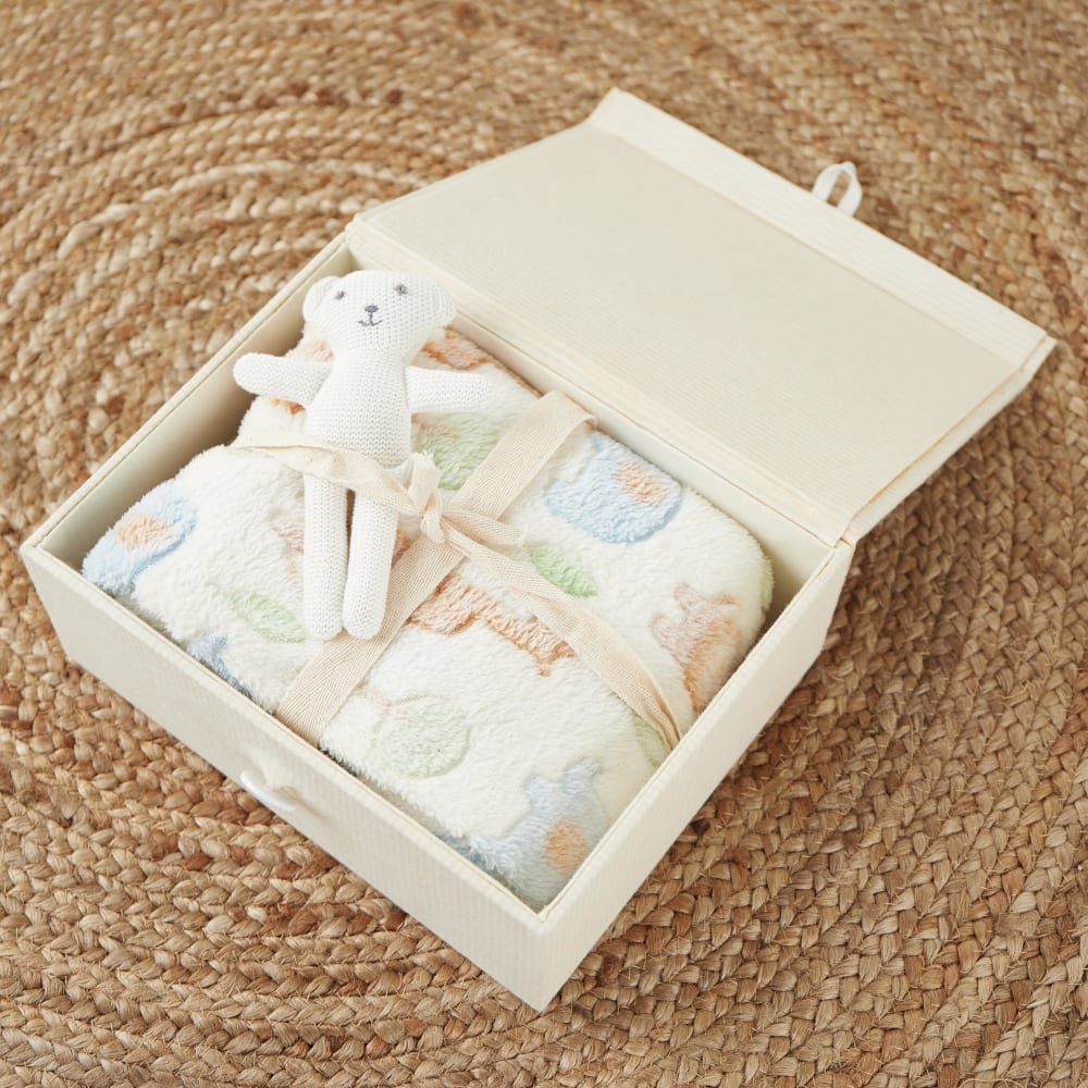 Babydecke Zoo-Tiere aus Fleece, beige 75x90 cm - Maisons Du Monde