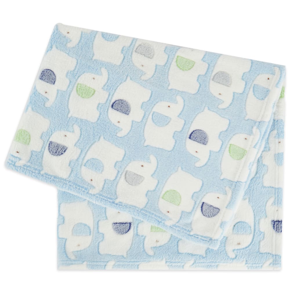 Bieco Babydecke blau mit Elefantenmotiv 75x90 cm Pes - Polyester Baby