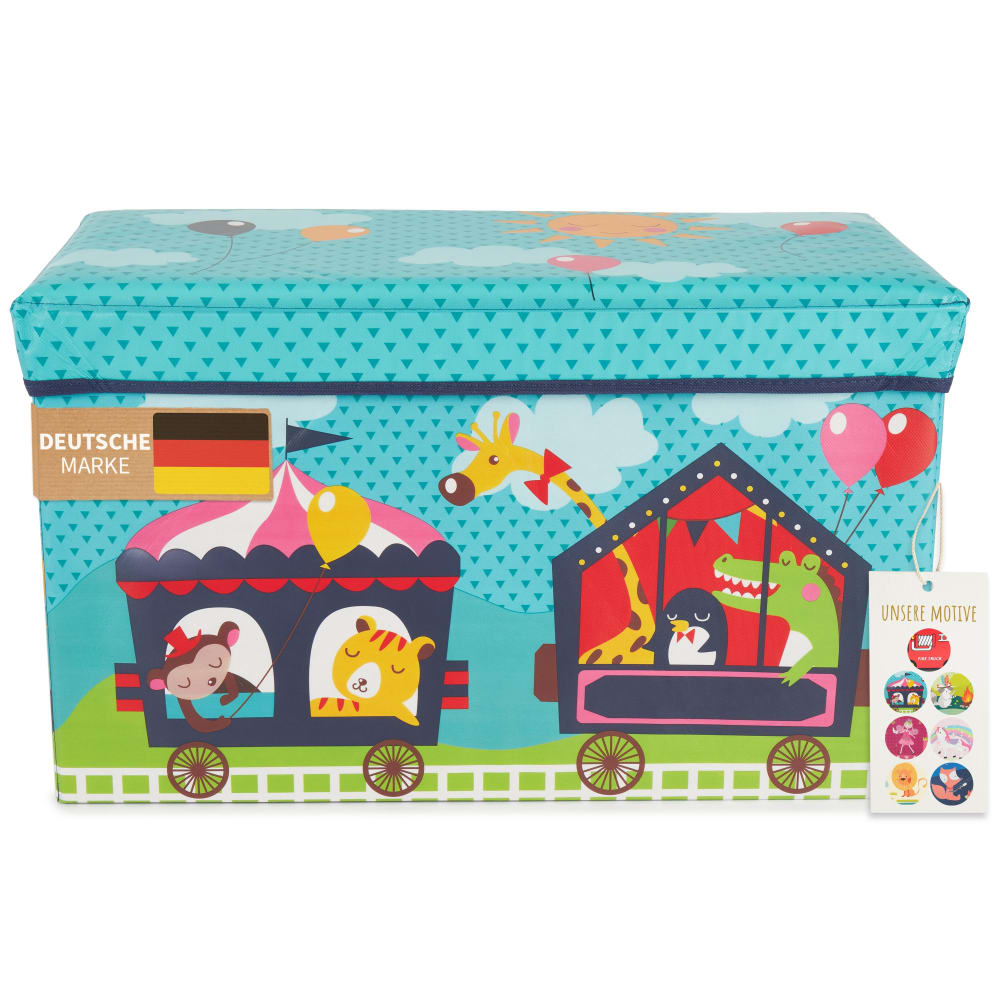 Coffre à jouets avec couvercle, cirque