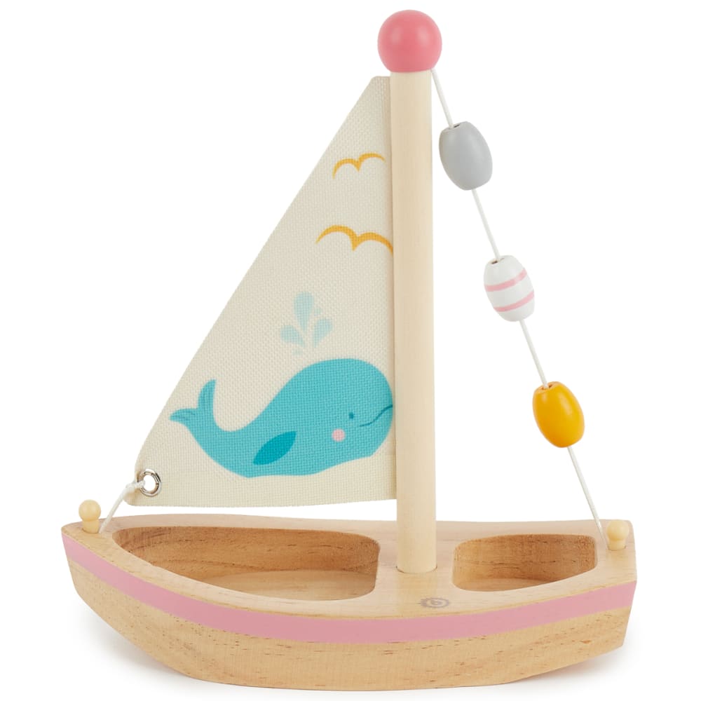 Bieco Holz-Segelboot Spielzeug Weiß Holz