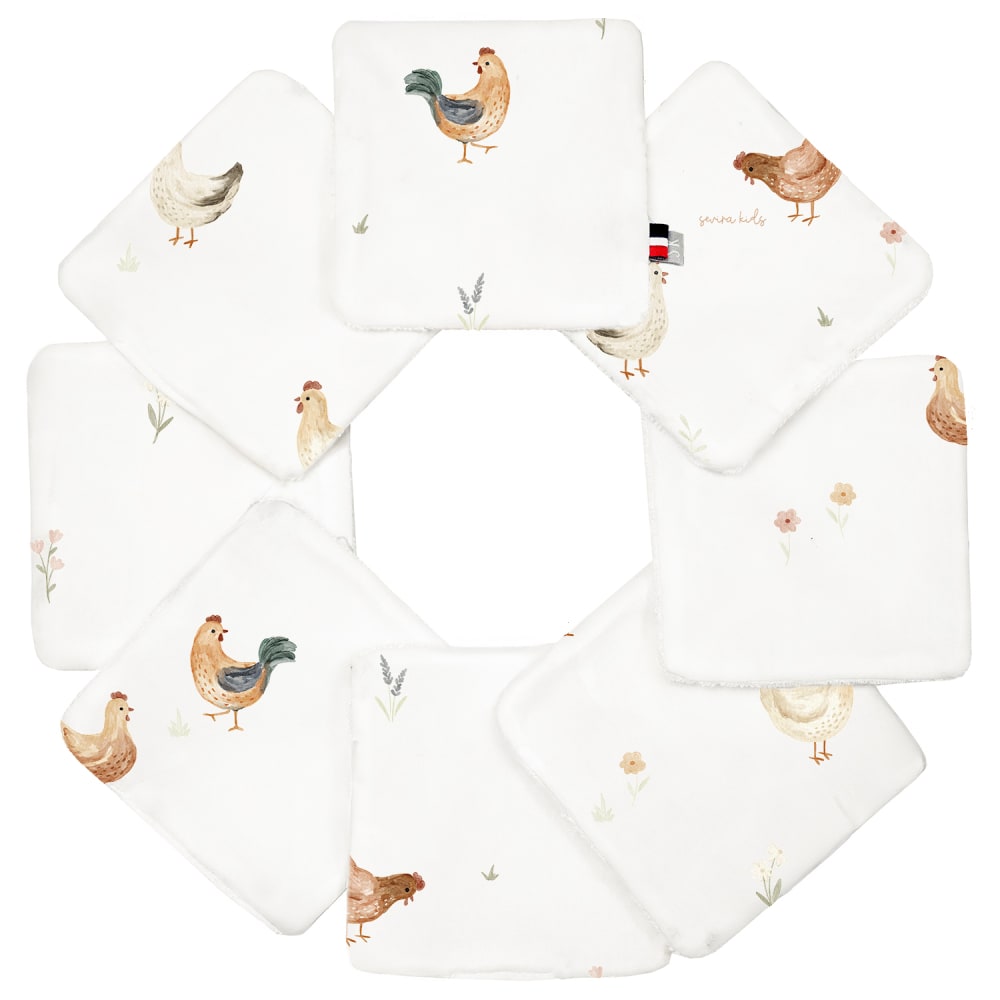 Sevira Kids Set mit 8 waschbaren bambus- und baumwolltüchern ecru (hellbeige) style classic chic Baumwolle Baby