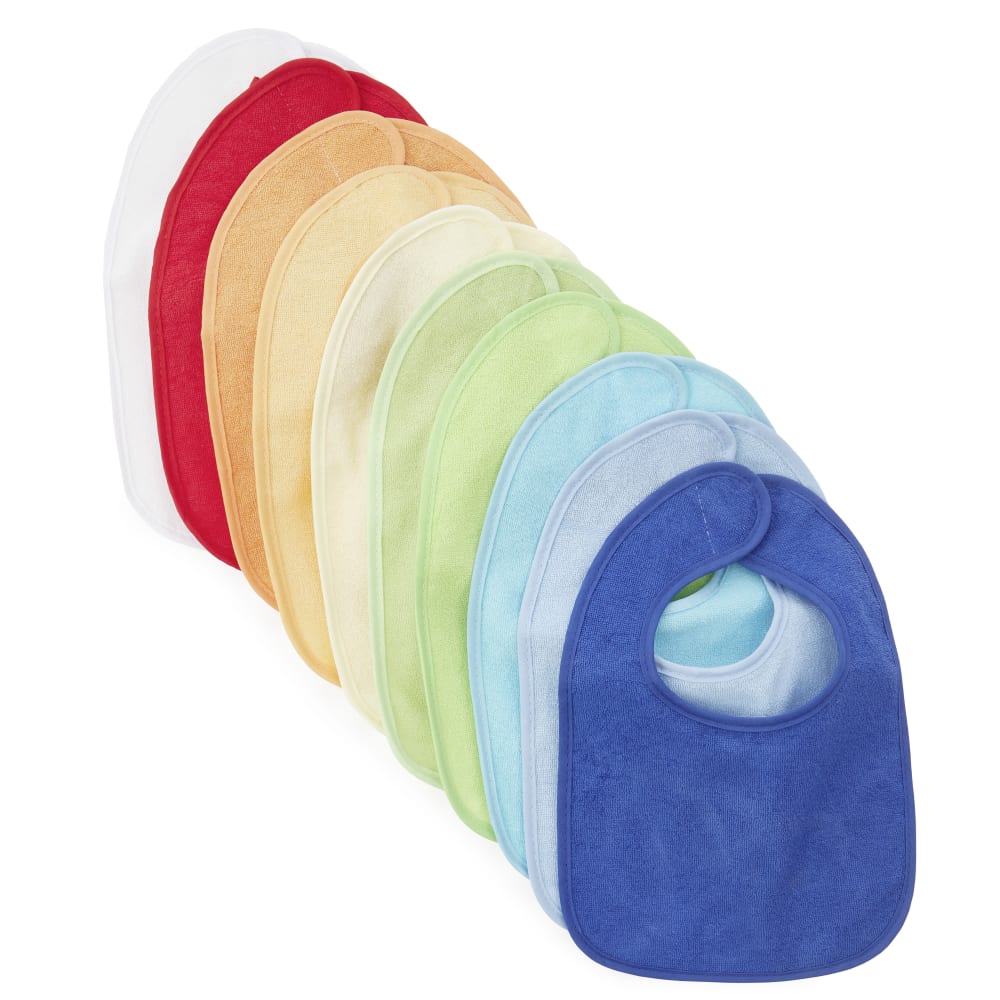 BIECO Lot de 10 bavoirs b&eacute;b&eacute; en &eacute;ponge avec fermeture scratch