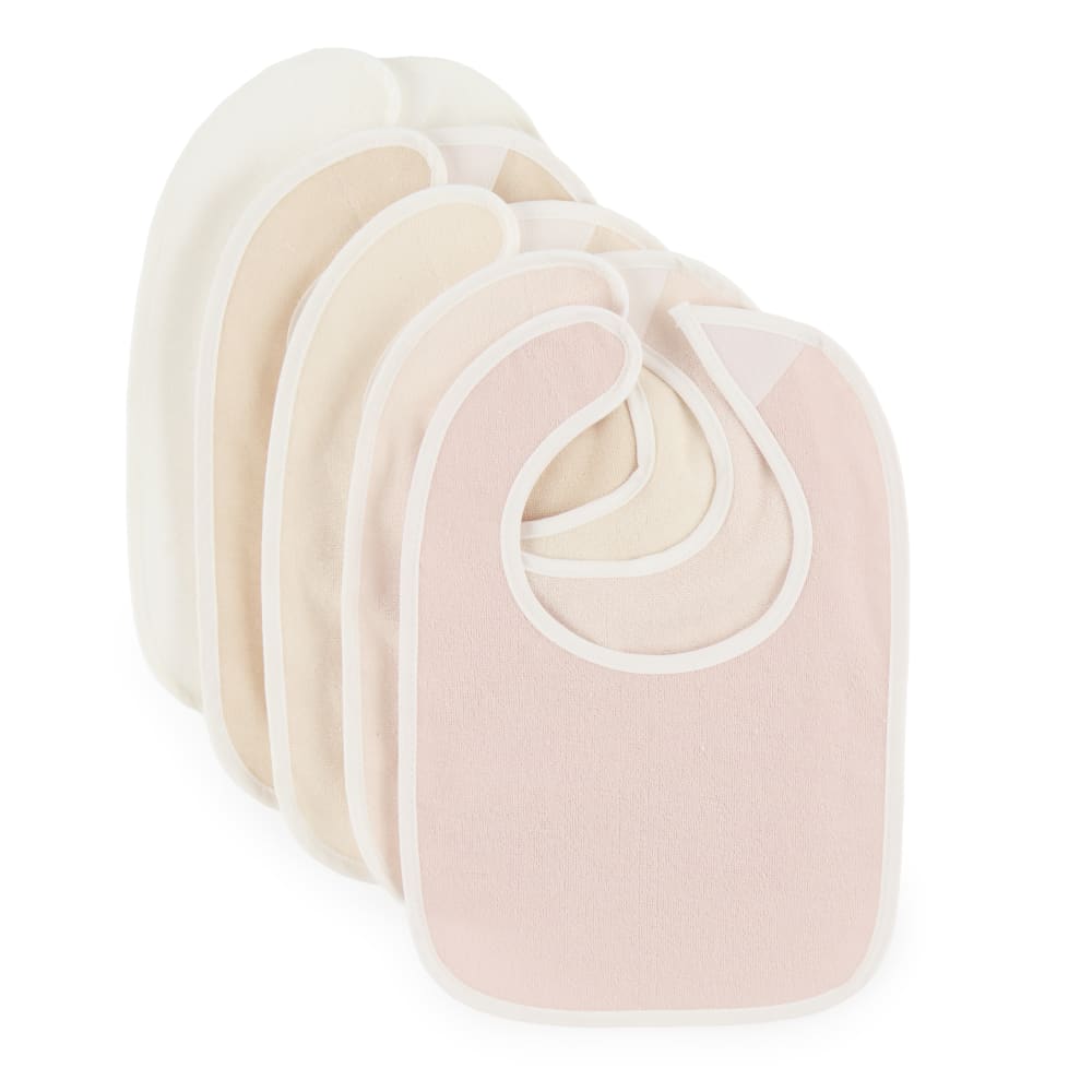 Lot de 5 bavoirs en coton, rose