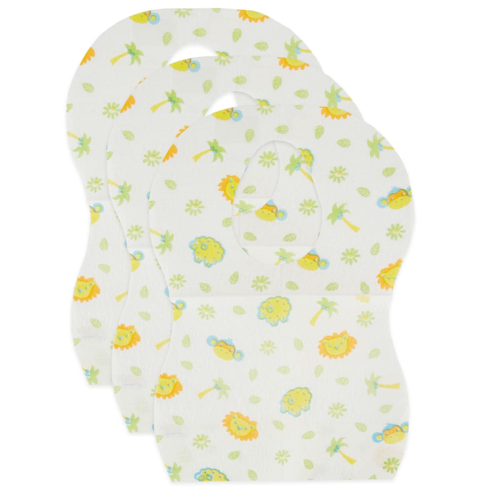 BIECO Lot de 30 bavoirs jetable en cellulose, blanc &agrave; motifs