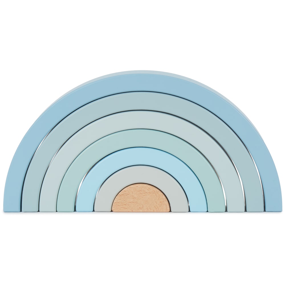 Bieco Blaues Regenbogen-Steckspiel aus Holz BLAU HOLZ Kinder
