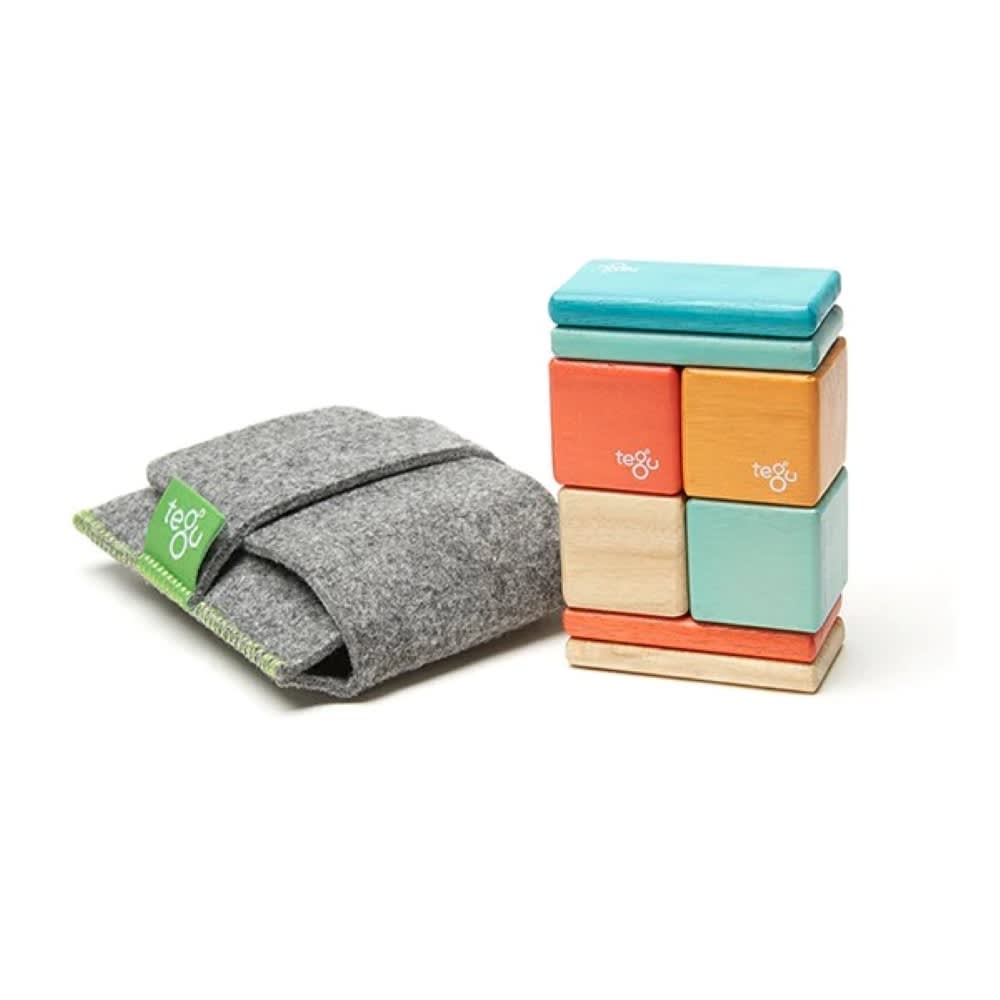 Tegu Original Pocket Pouch Sunset 8 Stück ORANGE HOLZ Kinder