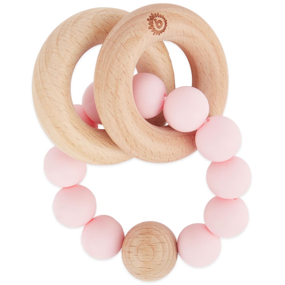 Bieco Beißring Holz mit Silikonperlen ROSA HOLZ Baby