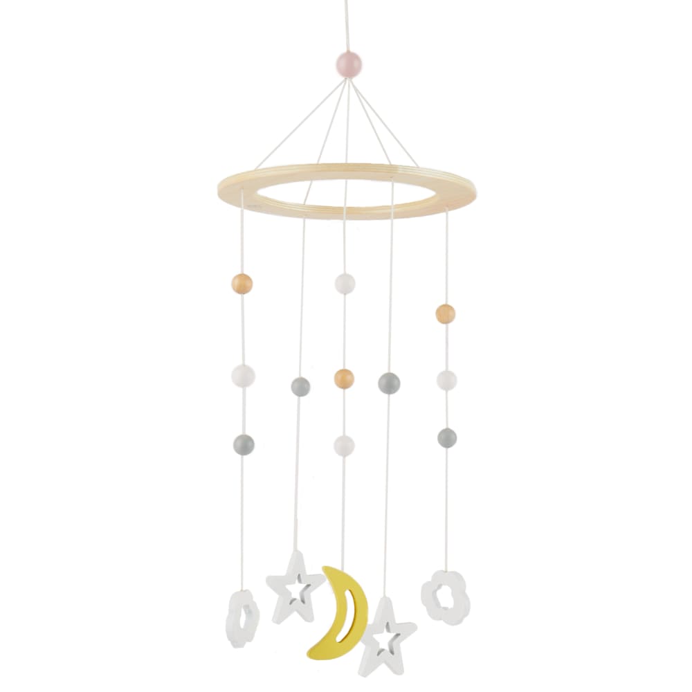 Bieco Baby Mobile Kosmos aus Holz Ø 15 cm WEISS HOLZ Baby