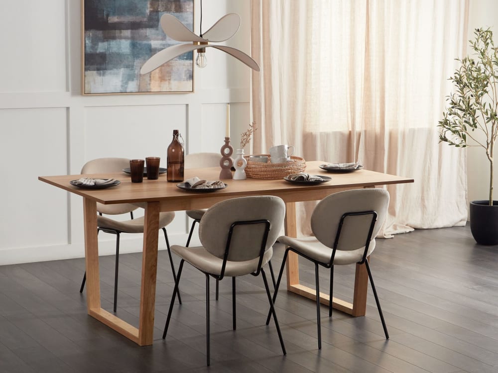 Esszimmertisch 6 Personen aus Mdf-platte, braun - Maisons Du