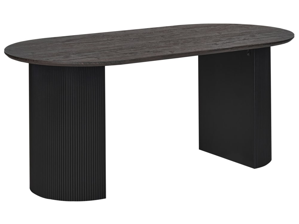 Beliani Esszimmertisch 8 Personen aus Mdf-platte, schwarz - Spanplatte