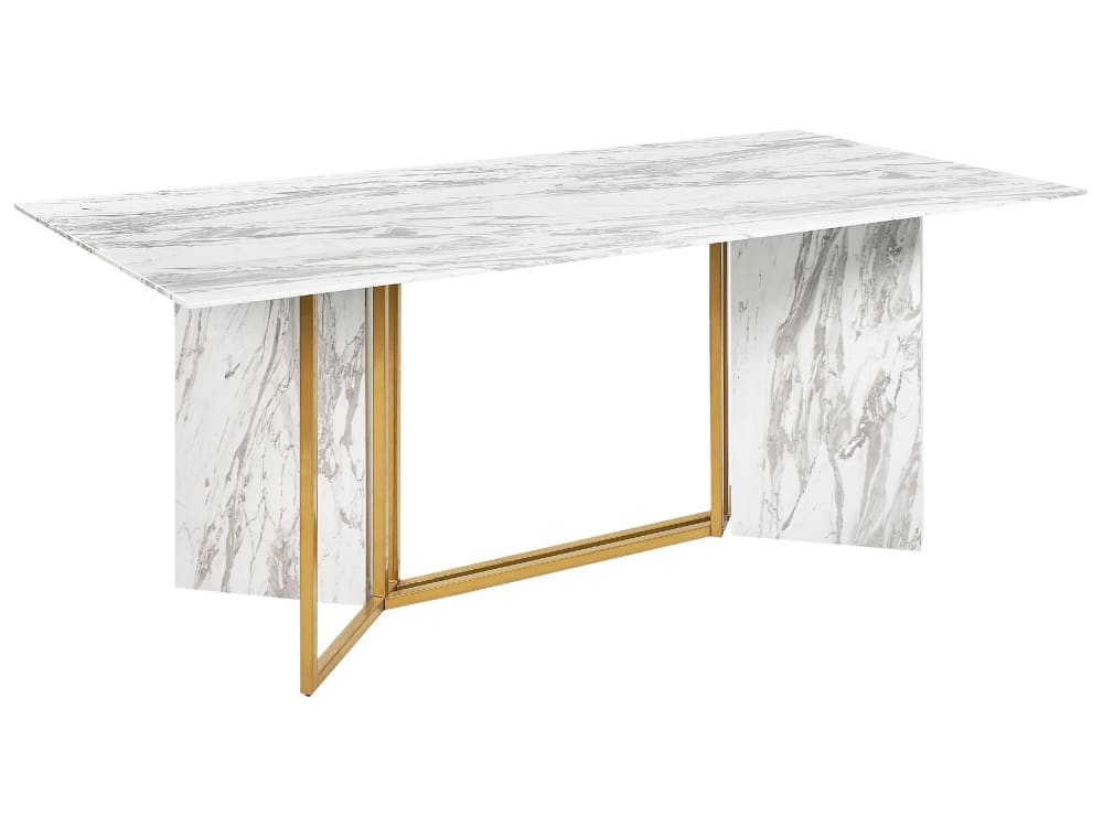 Beliani Esszimmertisch 8 Personen aus Mdf-platte, weiß style classic chic - Spanplatte
