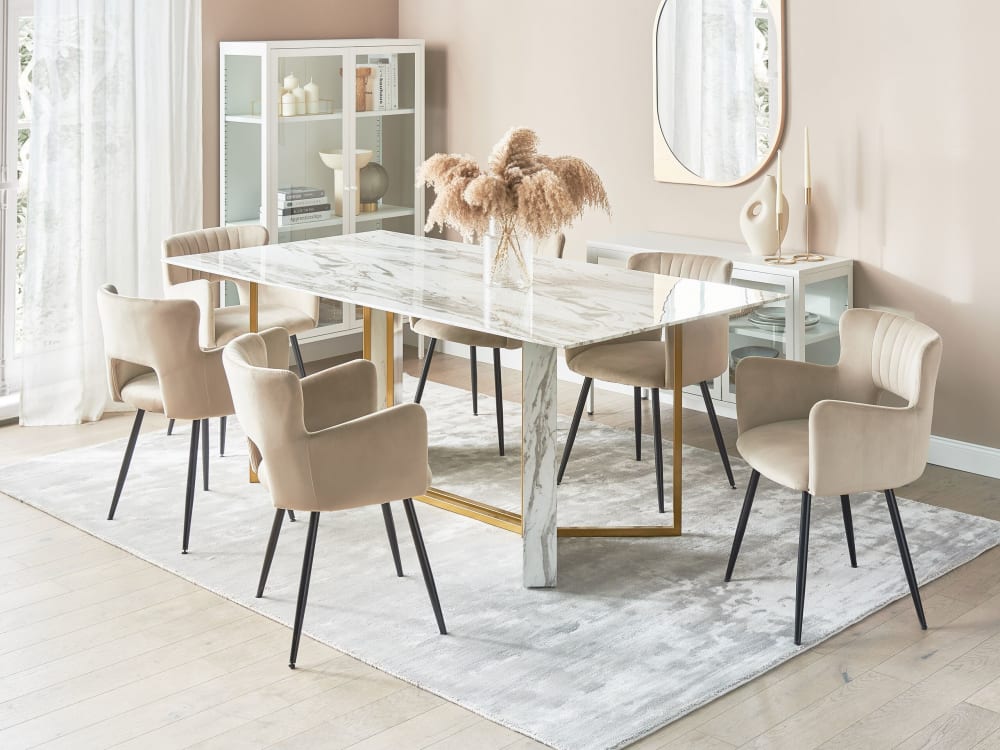 Esszimmertisch 8 Personen aus Mdf-platte, weiß - Maisons Du Monde