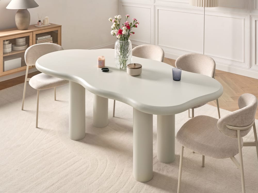 Esszimmertisch 8 Personen aus Mdf-platte, weiß - Maisons Du Monde