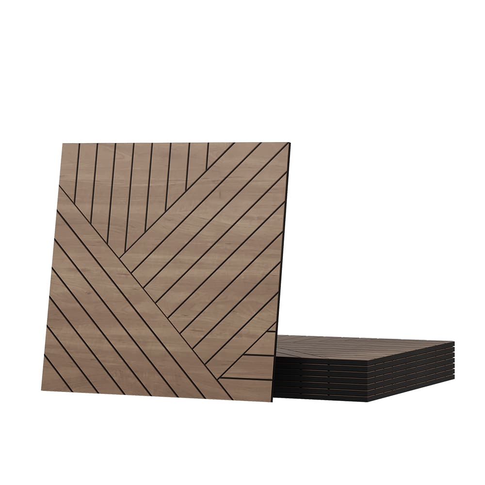 Vicco Wandpaneel 8 Stück, Rechts Eiche 52x52cm style modern Braun Spanplatte
