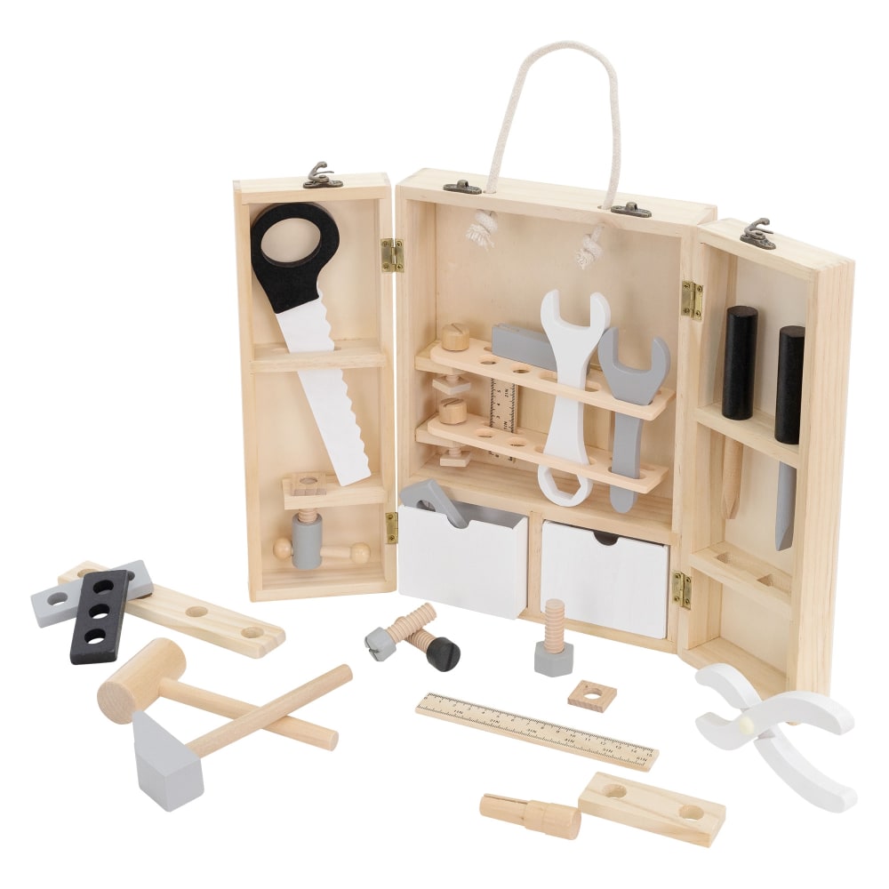 Boîte à outils Montessori en bois avec accessoires éducatifs enfants Boîte à outils Montessori en bois avec accessoires éducatifs enfants