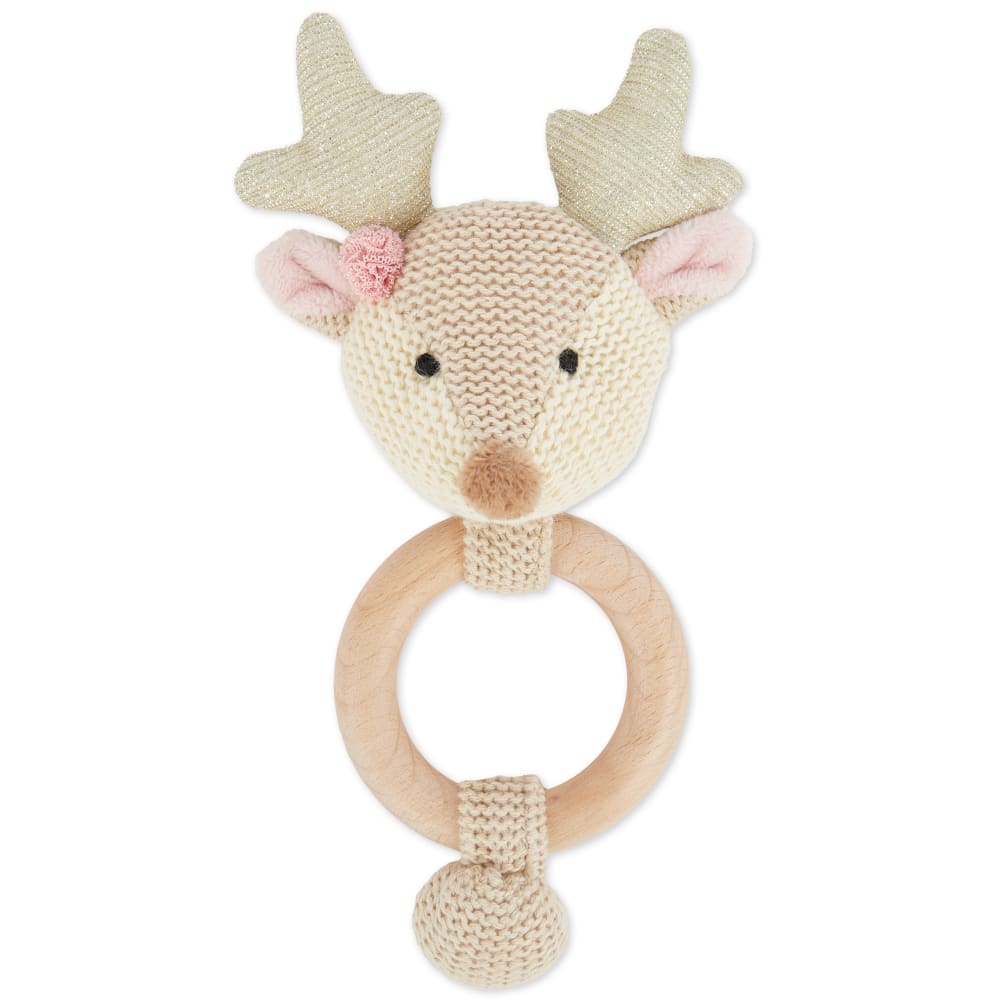 Bieco Holz-Greifling Rassel Reh, Ø 10 cm, 17 cm BEIGE BAUMWOLLE Baby
