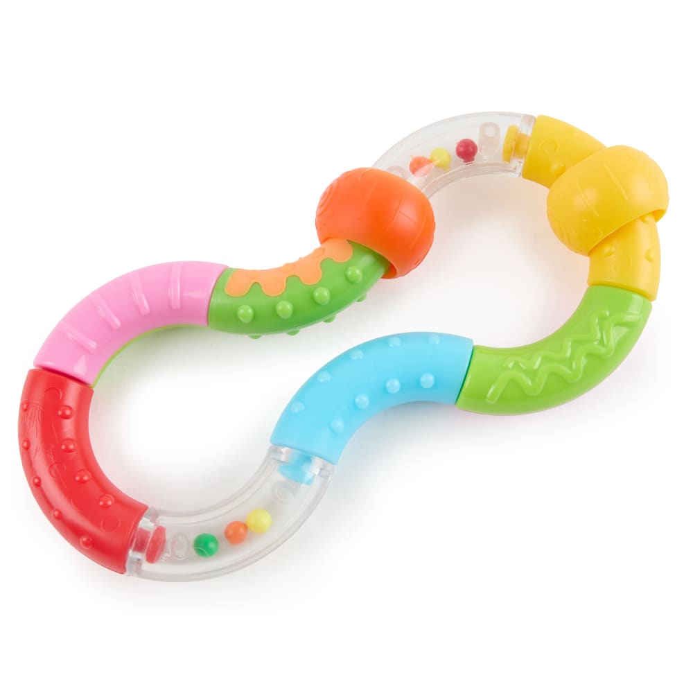 Jouet d'éveil hochet avec éléments mobiles et anneau de dentition