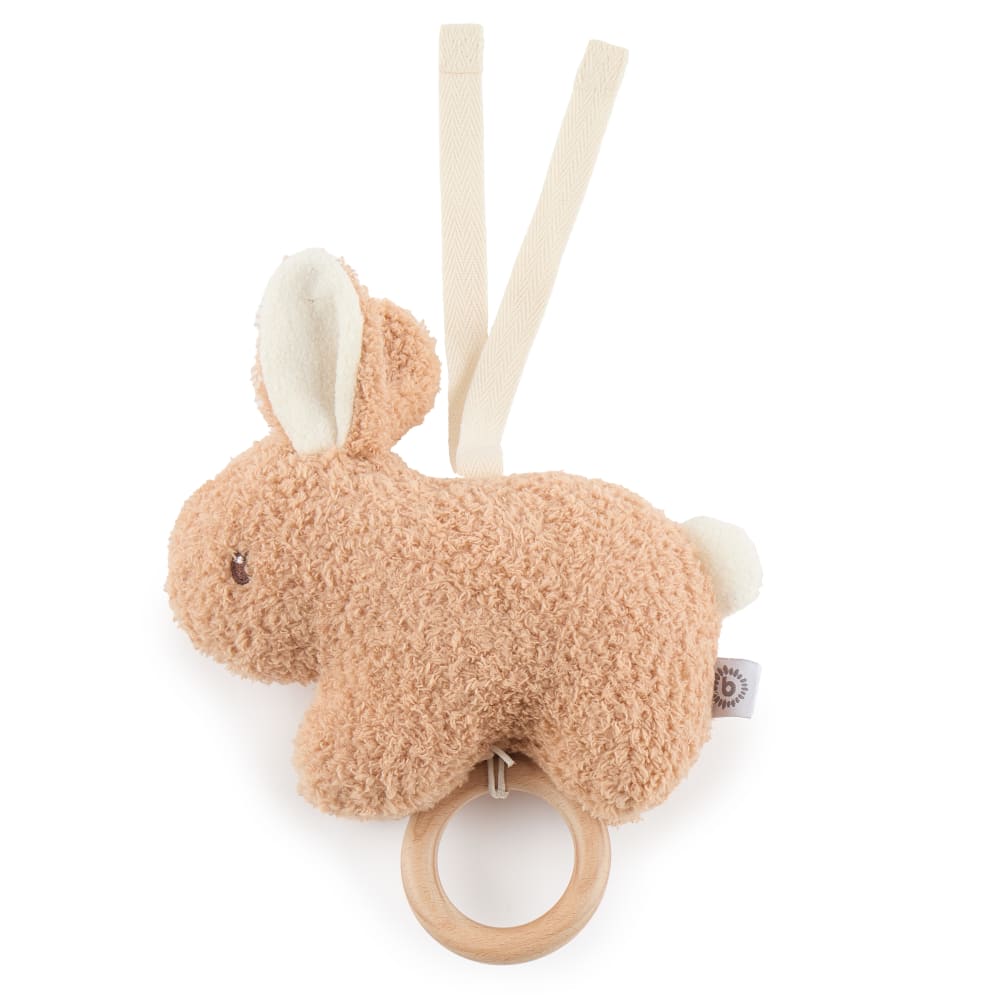 Boîte à musique peluche lapin en bouclé