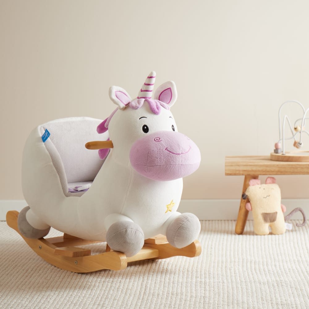 Plüsch Schaukeltier Einhorn 60 cm mit Sicherheitsgurt - Maisons
