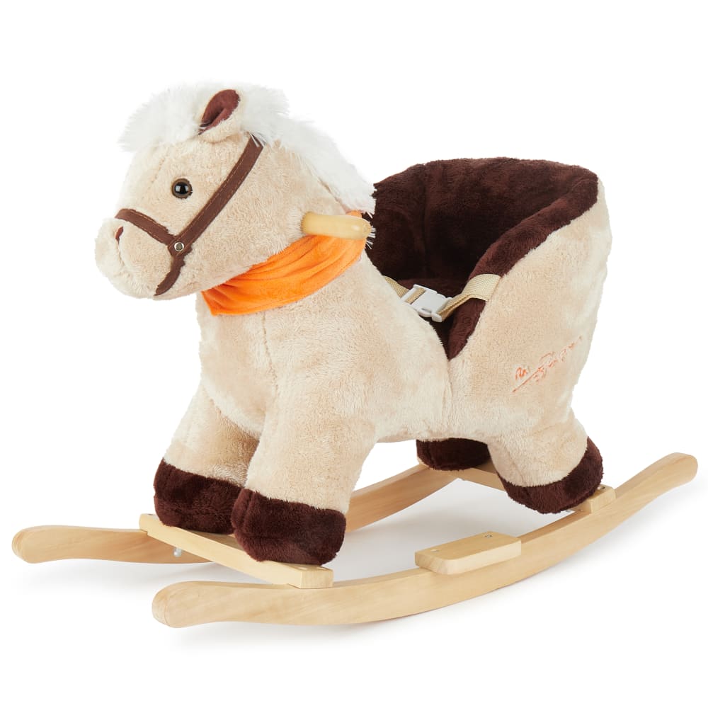 Bieco Plüsch Schaukeltier Pferd mit Sicherheitsgurt 73,5 cm BEIGE PLÜSCH Kinder