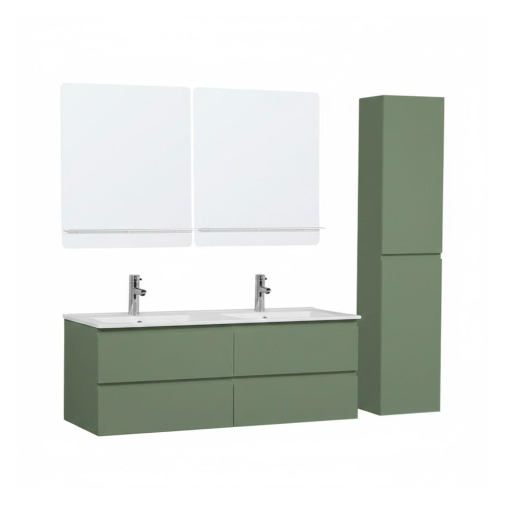 Ensemble meuble double vasque  120cm avec plan céramique