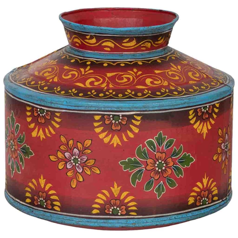 Wanderlust deco Eisenvase, 32x32x33 cm, mehrfarbig - Schmiedeeisen