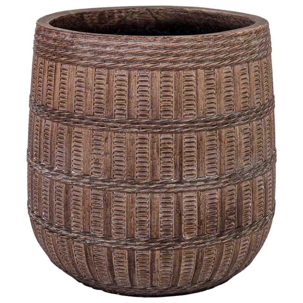 Wanderlust deco Blumentopf Fiberglas 36x36x36h cm Rotbraun - Harz