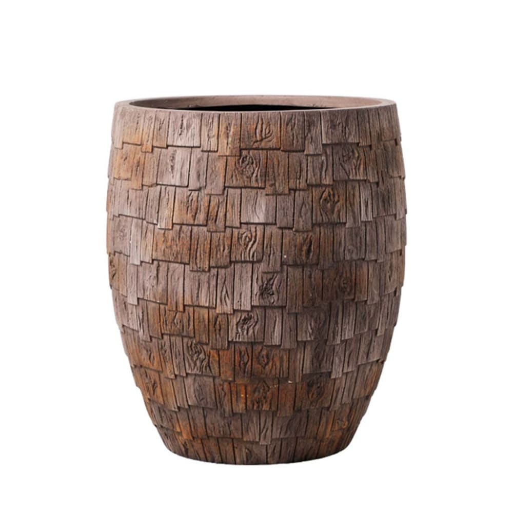 Jardinière en fibre - marron verre