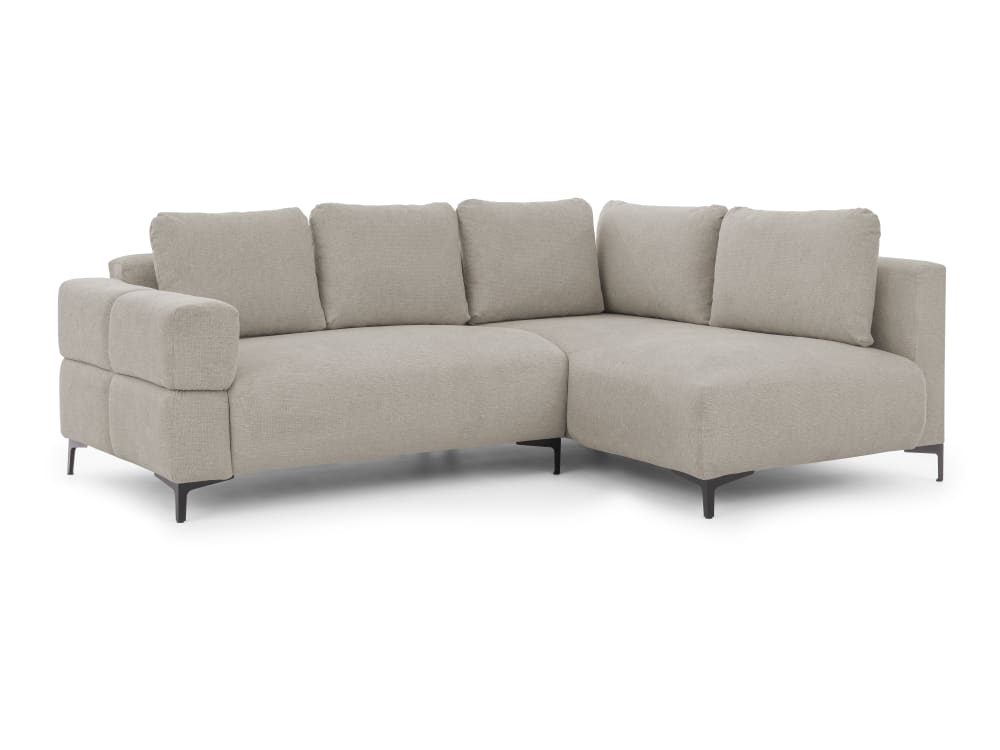 Canapé d’angle en tissu structuré taupe