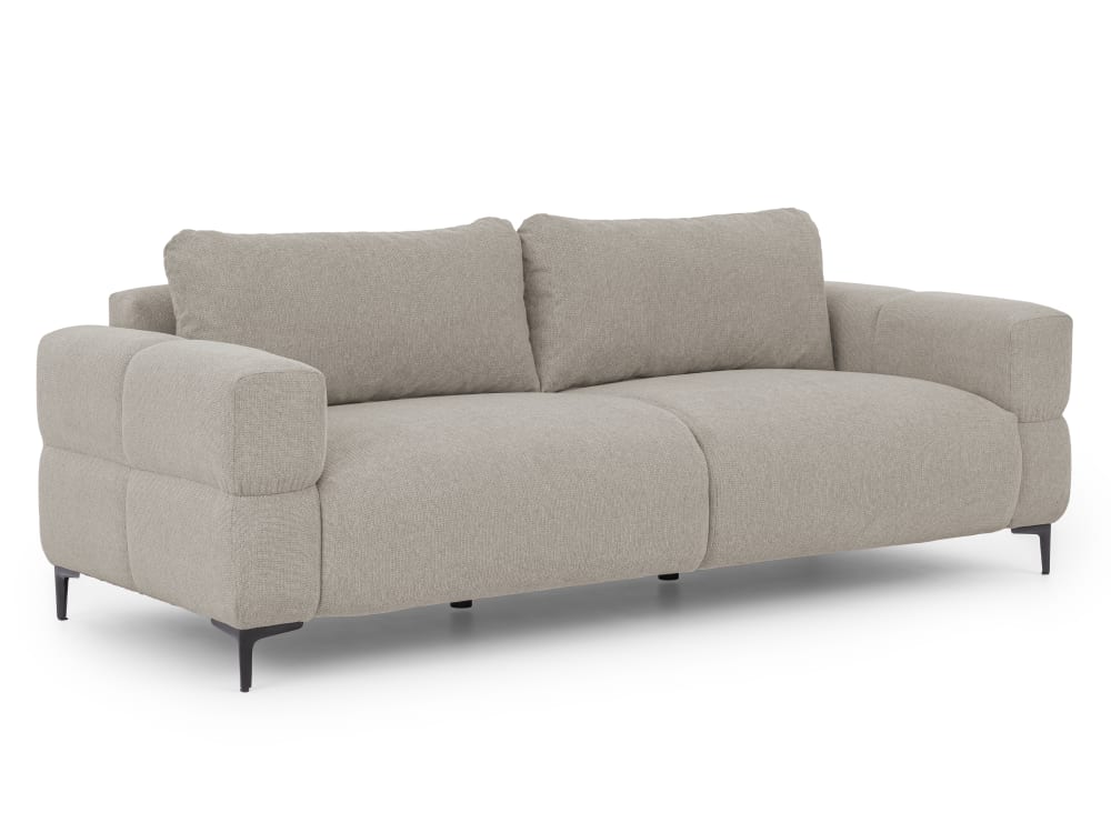 Canapé 3 places en tissu structuré taupe 217x97x80 cm
