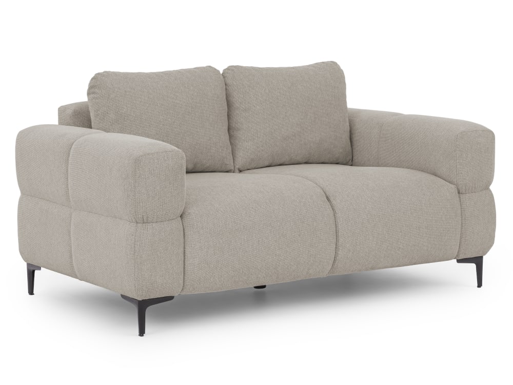 Canapé 2 places en tissu structuré taupe 154x97x80 cm