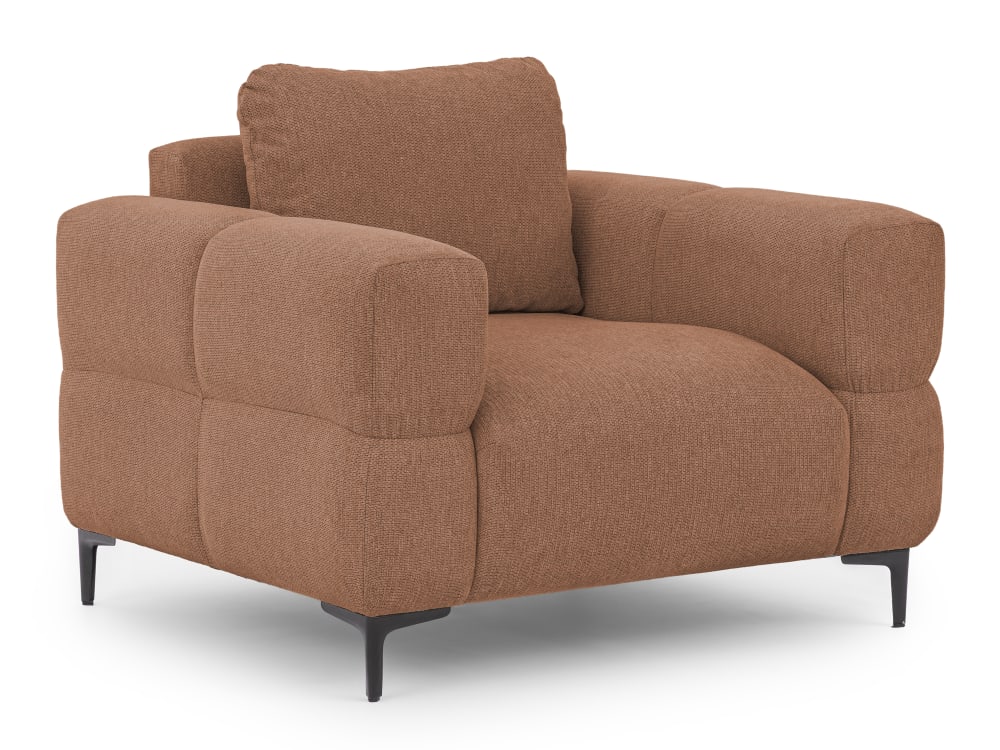 Fauteuil en tissu structuré - terra